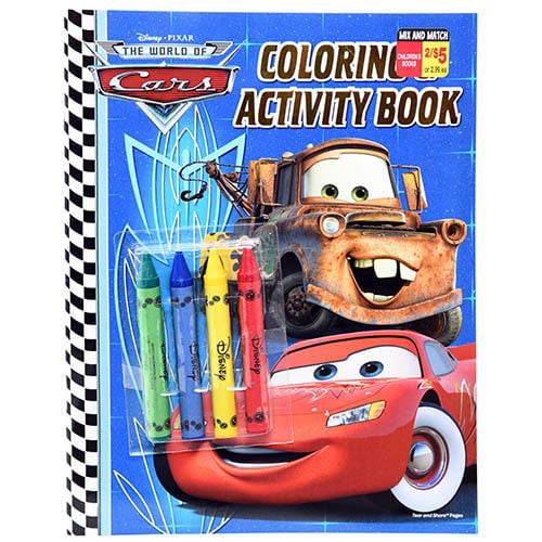 24 pcs Disney Pixar Cars Coloring Book & 96 Crayon Set Boys Gift Bag Filler